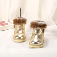 新款女宝宝鞋子雪地靴儿童靴子婴儿学步鞋加绒加厚0-1-2-3岁冬季