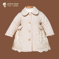 婴儿棉裙子女宝宝纯棉彩棉长袖夹棉保暖外套连衣裙冬装儿童公主裙