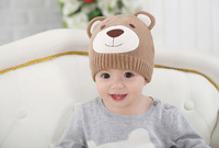 韩版婴儿帽子冬天0-3-6-12个月宝宝帽子秋冬男女童冬帽加绒毛线帽
