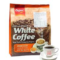 马来西亚进口超级super炭烧黄糖白咖啡三合一速溶咖啡540g 包邮
