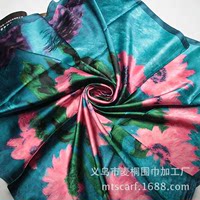麦桐丝巾 90cm*90cm 向日葵油画花卉图案 女士正方形丝巾方巾围巾