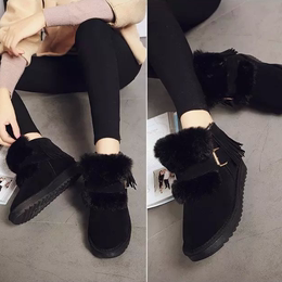 2015新款冬季短靴平底雪地靴 韩版中筒女短靴女士棉鞋 加绒女靴子
