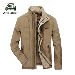 AFS Jeep战地吉普青年男士韩版全棉薄款商务休闲纯棉夹克春秋外套