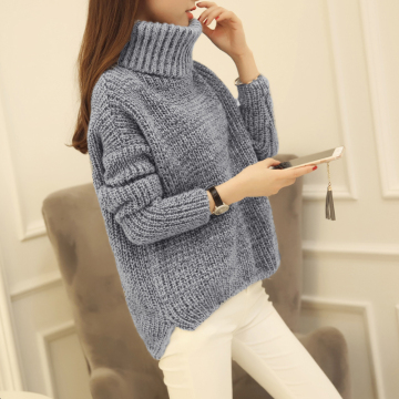 实拍2015秋冬新款韩版宽松加厚短款套头针织衫毛衣保暖外套