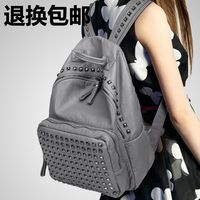 2015 NACI夏新款 潮铆钉双肩包女包 韩版旅行软皮背包 旅游大包包