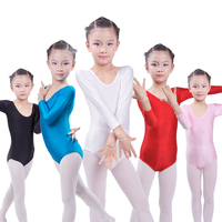 国庆演出儿童舞蹈服长袖夏秋女童形体练功服连体服考级服中国舞服