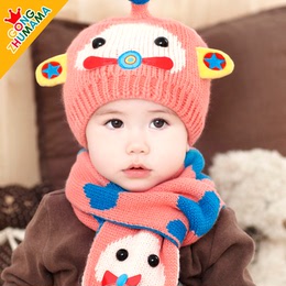 韩版秋冬6-12个月婴儿帽子1-2-4岁冬季男童宝宝儿童女童毛线帽潮0