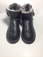 2015冬季新款头层牛皮 时尚男式雪地靴皮毛一体羊毛保暖短靴包邮