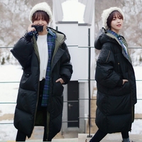 2015冬装新款棉服外套中长款加厚大码修身韩版学生连帽棉衣女装潮