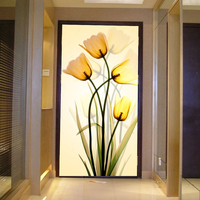 画壁 3D立体大型简约装修壁画墙纸客厅走廊玄关壁纸美丽的郁金香