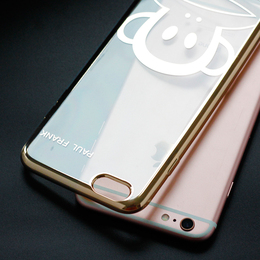 iPhone6s电镀手机壳6plus手机壳卡通i6全包边软壳苹果6s保护套男