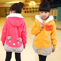 女童2015新棉服儿童冬装纯棉袄加绒加厚外套中长款棉衣保暖大卫衣