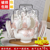 2015陶瓷水具套装骨瓷 欧式咖啡杯碟 创意花茶红茶冷水壶 神灯壶