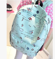 韩版双肩包女中学生书包2015休闲旅行包电脑帆布背包学院风女包