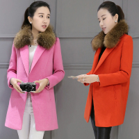 绿谷布衣毛呢外套韩版女装2015新呢大衣冬修身显瘦中长款羊毛大衣