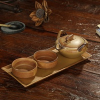 粗陶快客杯办公茶具套装易泡茶壶陶瓷普洱盖碗手抓壶一壶两杯茶盘