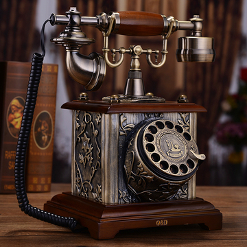 慕臻欧式仿古电话机 美式创意复古高档家用座机旋转拨盘古董创意