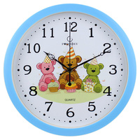 宝狮莱新品创意客厅钟表12英寸可爱卡通儿童房挂钟静音卧室石英钟