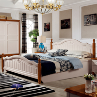 梵高乡村 美式地中海风格实木床 1.8米双人床 单人床 儿童床特价