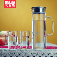 物生物凉水壶玻璃壶透明水具饮料果汁壶大容量凉杯玻璃水壶冷水壶