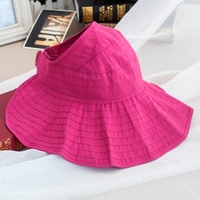 韩版帽子女夏季防晒可折叠空顶帽大檐遮阳布帽百搭太阳帽防紫外线