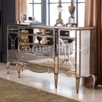 Corner House|高端定制家具|欧式法式美式金箔镜面实木斗柜储物柜