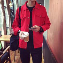 2016秋季外套男 港风短款纯色夹克韩版修身青年棒球衣服薄外套潮