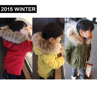 邦仔家2015冬装新款男女童装棉衣棉服儿童加厚休闲棉袄大毛领外套