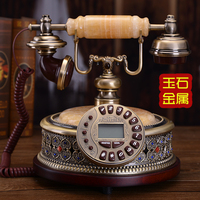 慕臻 玉石电话机仿古高档欧式电话机别墅装饰品艾嘉美式复古座机