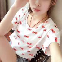2015新款短袖T恤衫韩版宽松女装夏季雪纺衫 休闲甜美可爱卡通衫