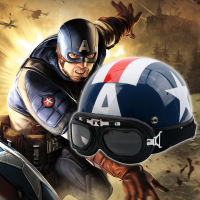 美国队长 卡通电动车摩托车冬盔哈雷头盔夏盔半盔 四季通用 男女