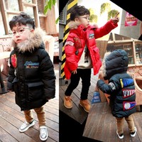 2015新款韩版冬装男童羽绒棉衣儿童中长款棉服女孩小棉袄冬季外套