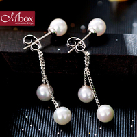 Mbox耳环女款 采用人造珍珠 韩版 时尚 优雅 珍珠的心 礼物