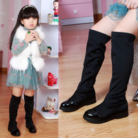 2016春秋韩版女童靴子 儿童弹力布过膝高筒单靴 休闲儿童鞋高筒靴