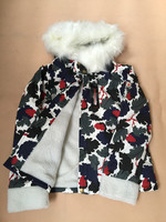 2015冬装新款韩国女装连帽毛领加厚羊羔绒保暖情侣装迷彩棉服外套