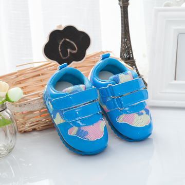 童鞋婴儿鞋学步鞋子0-1-2-3岁春秋幼儿宝宝运动迷彩真皮软底休闲
