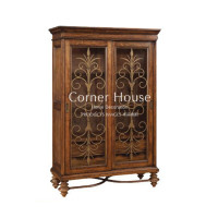 Corner House美式实木雕花酒柜欧式新古典玻璃柜门书柜装饰柜
