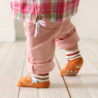 春秋儿童防滑袜子婴儿地板袜精梳棉松口透气学步袜宝宝防滑点胶袜