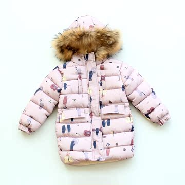 童装2015冬装新款女童棉衣儿童棉袄外套棉服韩版加厚卡通中长款