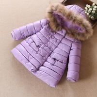 童装冬装2015新款 宝宝女童PU皮衣加厚棉衣 儿童糖果色棉袄外套
