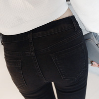 韩版冬季高腰加绒牛仔裤女修身显瘦加厚外穿打底铅笔小脚长裤子潮