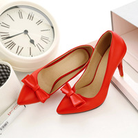 女鞋小码细跟高跟鞋31性感32红色33大码浅口尖头单鞋40 41-43婚鞋