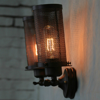 金属网复古工业风可调节双头壁灯美式酒吧灯咖啡厅灯复古壁灯