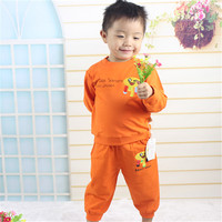 纯棉男童女童秋装0-1-2-3新款韩版时尚外出服两件套婴幼宝宝套装
