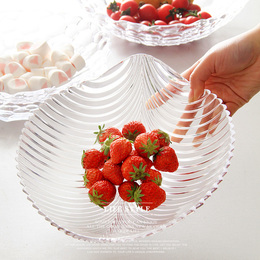 家用水晶玻璃果盘欧式玻璃果盆干果盘零食盘创意水果盘客厅糖果盘