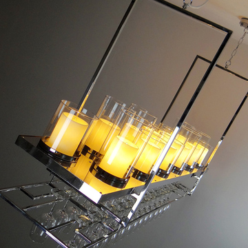 现代简约创意个性灯饰会所酒店酒吧餐厅吧台玻璃单头大气时尚吊灯