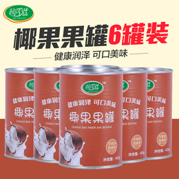 润可滋糖水椰果罐头水果罐头椰果特产出口黄桃425g*6罐装多省