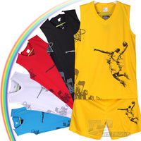 龙纹儿童篮球服套装 青少年篮球衣 夏透气训练队服男童可印号
