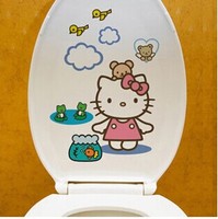 买1送2卫生浴室马桶贴纸 韩国搞笑可爱卡通居家装饰墙贴防水贴画
