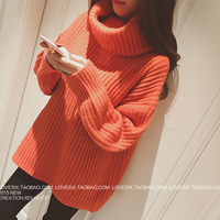 2015冬装韩版新款宽松大版显瘦厚重高领保暖毛衣女套头加厚